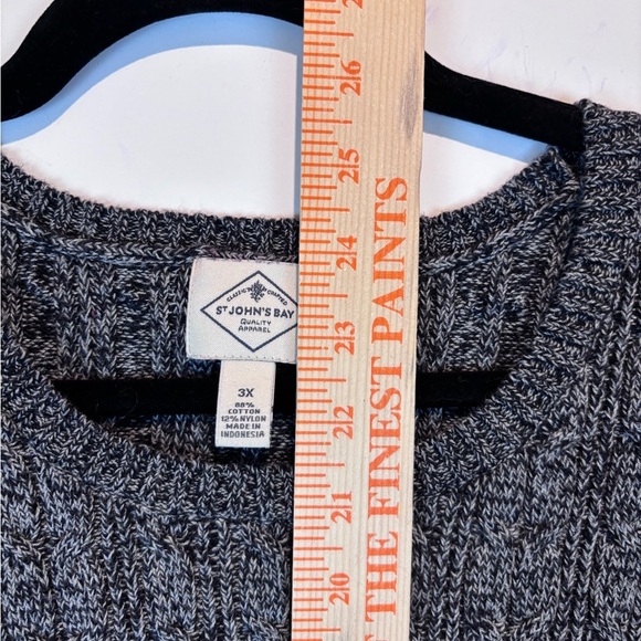St. John’s Bay Gray Textured Knit Sweater Women’s Plus 3X - Picture 4 of 12